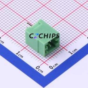 KF2EDGV-2.54-2P Plug-in Terminal Block Through hole,P=2.54mm Connector Board-to-Board / Socket - Closed 1x2P 2.54mm Green - Product Image 2