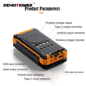 Power Bank <span class=keywords><strong>Solar</strong></span> de 20000mAh com Carregamento Rápido, Sem Fio, à Prova d'Água e Luzes LED - Product Image 6