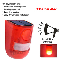 Wireless Solar Alarm Siren Solar Power Outdoor Sound Light Siren Home Security Alarm System