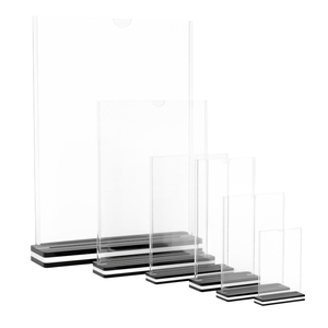 A7 dấu hiệu chủ <span class=keywords><strong>Acrylic</strong></span> dọc t Hình bưu thiếp hiển thị thẻ nhựa đứng đôi mặt rõ ràng <span class=keywords><strong>menu</strong></span> đứng K-6016 - Product Image 1