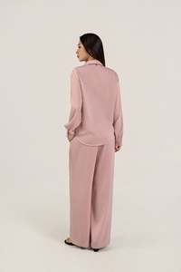 Daily Wear Casual <b>Office</b> Solid Regular Full Sleeve Crew Neck Minimalist Vietnam Women's Breathable Button Plain Dyed <b>T</b>-<b>Shirts</b> - Product Image 3