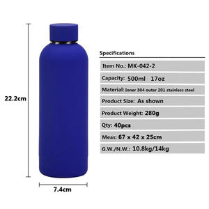 Bouteille d'eau de boisson de sport isolée sous vide à petite bouche d'usine de 350ml 500ml 750ml 1000ml avec logo personnalisé - Product Image 5