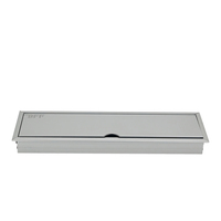 Caja de Enchufes Empotrada Oculta con Tapa Abatible, Regleta Retráctil con Puertos USB para Conexión de Mesa