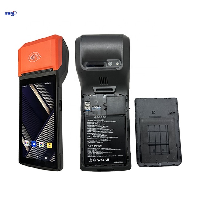 Newest 5.5 Inch Mobile POS Terminal Machine Handheld Barcode Scanner Android 13 Pos Thermal Receipt Printer