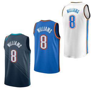 男子オクラホマシティ #8ジャレンウィリアムズバスケットボールジャージー刺繍ステッチユニフォームシティ版ユース通気性プラスサイズ - Product Image 1