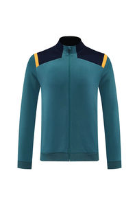 Setelan Olahraga Musim Dingin Pria Dewasa Warna Merah, Resleting Penuh, Bahan Polyester Bernapas, Jaket Lengan Panjang, Grosir, Sepak Bola, Dengan Kantong - Product Image 2