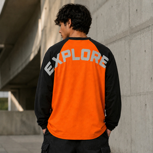 T-shirt à manches longues en coton peigné coupe ample à <span class=keywords><strong>prix</strong></span> de gros pour un usage quotidien décontracté avec logo et étiquettes personnalisés - Product Image 4