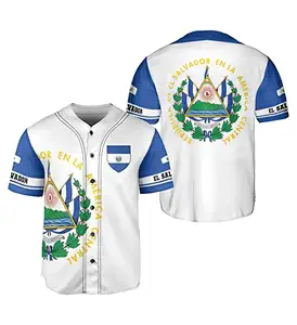 2023 Bulk New Stitched Baseball Jersey vendita calda EL Salvador Custom Design Baseball Softball Wear uomo giacca sportiva camicie Top
