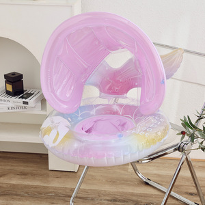 Mermaid Style Inflatable Swimming Ring With Sunshade For Babies 1-4 Years Old Pool Water Park Use - Product Image 3