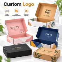 Boîte en carton ondulé pliable personnalisée, motif imprimé en couleur, boîte d'emballage express laminée mate