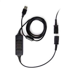 Câble adaptateur <span class=keywords><strong>USB</strong></span> QD pour casque de centre d'appels avec contrôle du volume et fonction muet compatible avec <span class=keywords><strong>Plantronics</strong></span> ou Jabra - Product Image 1