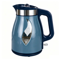 Bouilloire électrique en acier inoxydable et verre 1,8 L 1500 W, arrêt automatique à 360°, ébullition rapide, double protection, usage domestique