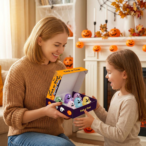 Lot de jouets anti-stress fantômes d'Halloween mignons en TPR scintillant, jouets à presser pour enfants, coffret cadeau - Product Image 6
