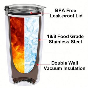 Vaso Térmico de Acero Inoxidable con Recubrimiento en Polvo para Deportes al Aire Libre, para Agua Fría y Caliente - Product Image 5