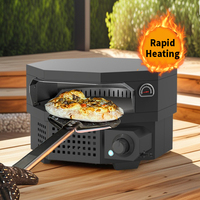 Horno de Pizza a Gas para Exteriores, Piedra Giratoria para Pizza de 12 Pulgadas, Horno de Acero Inoxidable para Encimera, para Hogar, Comercial y Fiestas