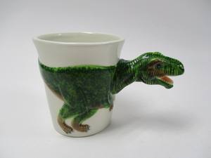 แก้วกาแฟเซรามิค 3 มิติ ลายไดโนเสาร์น่ารัก ขนาด 10.5 ออนซ์  วาดลายสัตว์ด้วยมือ ดีไซน์สร้างสรรค์ รูปทรงหัวแร้ง ใช้เป็นแก้วน้ำสำหรับนม - Product Image 3