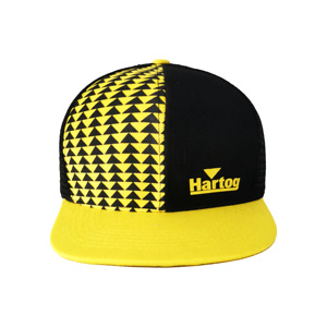 6面板聚酯棒球帽左全印前标志右下角平边刺绣标志黑色网眼 - Product Image 2