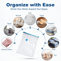 Lot de 20 sacs de rangement sous vide transparents, écologiques, réutilisables, anti-humidité, pour salle de bain, aliments et literie
