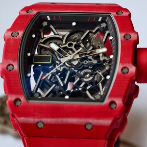 custom made Best Quality Mechanical Watch 44.5mm UMI Factory RMAL1 Movement RM035-02 <b>Red</b> NTPT Carbon Skeleton RM Watch - Product Image 3