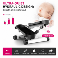 Mini stepper YUNPAO, machine portable avec cadre en acier, stepper d'escalade avec bandes pour la maison, la salle de sport, l'exercice cardiovasculaire et des exercices pour les membres inférieurs.
