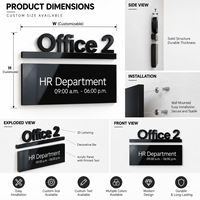 Panneau signalétique professionnel pour bureau d'entreprise, avec numéro, logo et signalétique de marque, résistant aux intempéries IP65, à suspendre