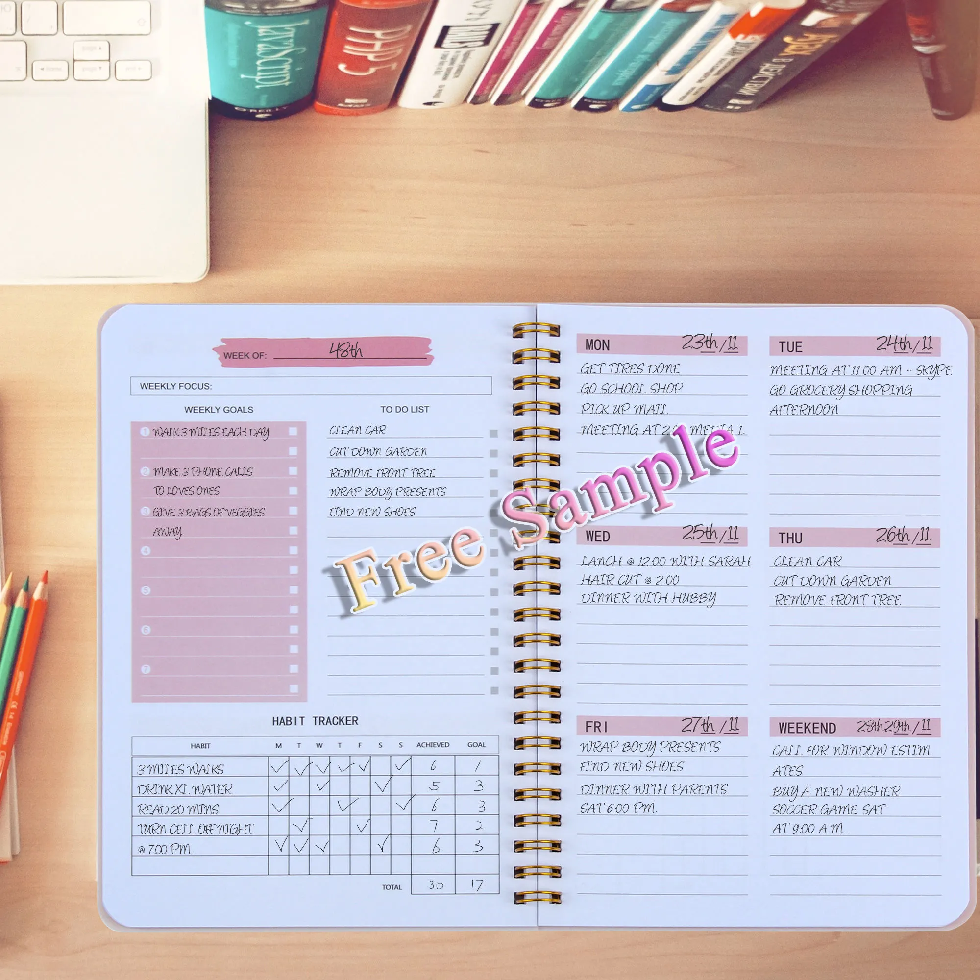 Caderno espiral personalizado A5 para agenda diária, semanal e mensal, agenda personalizada para livros, agenda para agenda 2025, novidade