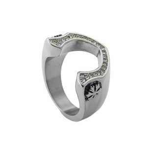 Men's <b>Titanium</b> Steel Snowflake <b>Ring</b> Silver Pave Setting Retro Geometric Fashion Jewelry Gift - Product Image 5