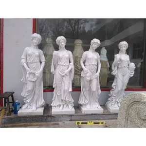 Factory Hand Carving Garden Decoration Marble Greek Figure Sculpture Large Four Seasons Goddess Marble Statues For Sale