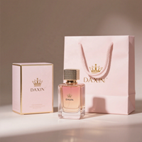 Conception personnalisée Rectangle de luxe Transparent Premium Flacon en verre 50ml 100ml Bouteille de parfum vide noire à sertir avec bouchon doré