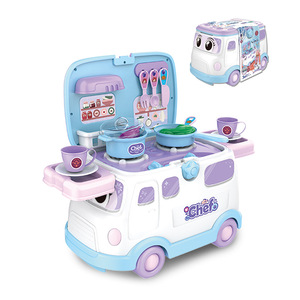 Juego de Juguetes Educativos 3 en 1 para Niños, Diseño de Carro de Dibujos Animados, con Herramientas, Maquillaje y Cocina, Venta al Por Mayor 2024 - Product Image 3