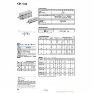 CU32-40D รุ่นกระบอกลมแบบยึดฟรีนิวเมติก SMC - Product Image 1