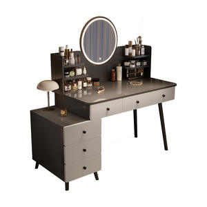 Toeletta Multifunzione di Design Moderno Nordico Ecosostenibile in MDF per Camera da Letto e Hotel con Specchio Illuminato - Product Image 6