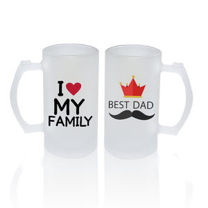 Topjlh Sublimation tasses en verre blanc 16oz tasses à bière givré verre à bière <span class=keywords><strong>personnalisé</strong></span> pour mari <span class=keywords><strong>papa</strong></span> hommes cadeau - Product Image 4