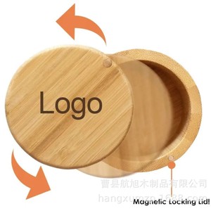 Wooden Spice Jar Set Magnetic Lid Airtight Storage For Kitchen Seasonings 10.41cm Height Solid <b>Bamboo</b> <b>Container</b> With Lids - Product Image 5