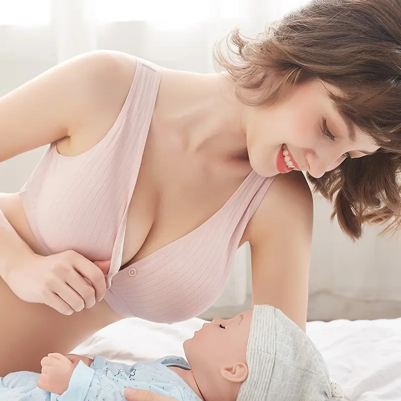 Atmungsaktiv Frauen-Nursing-Hussbehälter hautfreundlich absorbierend kabellos Mama-Baby-BH Stillzeit Mutterschaft große Größe Nursing-Hussbehälter