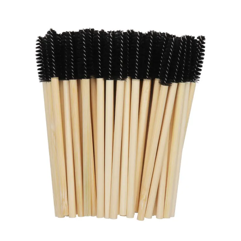 Cheap Eco-Friendly Bamboo Handle Mascara Descartável Stick Eyelash Extension Aplicador Mascara Wooden Brush Makeup Tool