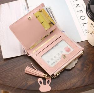 Cartera Corta con Cremallera para Mujer, Estilo Coreano, con Borla, Diseño Geométrico, Forro de Cuero y PU, Venta al Por Mayor de Fábrica 2026 - Product Image 5