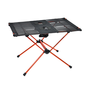 <span class=keywords><strong>Table</strong></span> <span class=keywords><strong>de</strong></span> camping pliable d'extérieur compacte avec sac <span class=keywords><strong>de</strong></span> transport, cadre métallique rouge, idéale pour les pique-niques, les barbecues, les festivals et la randonnée - Product Image 2