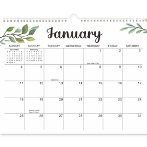 Calendrier mural anglais annuel créatif Calendriers muraux à double <span class=keywords><strong>bobine</strong></span> métallique personnalisés pour la planification et l'organisation de la maison et du bureau - Product Image 3