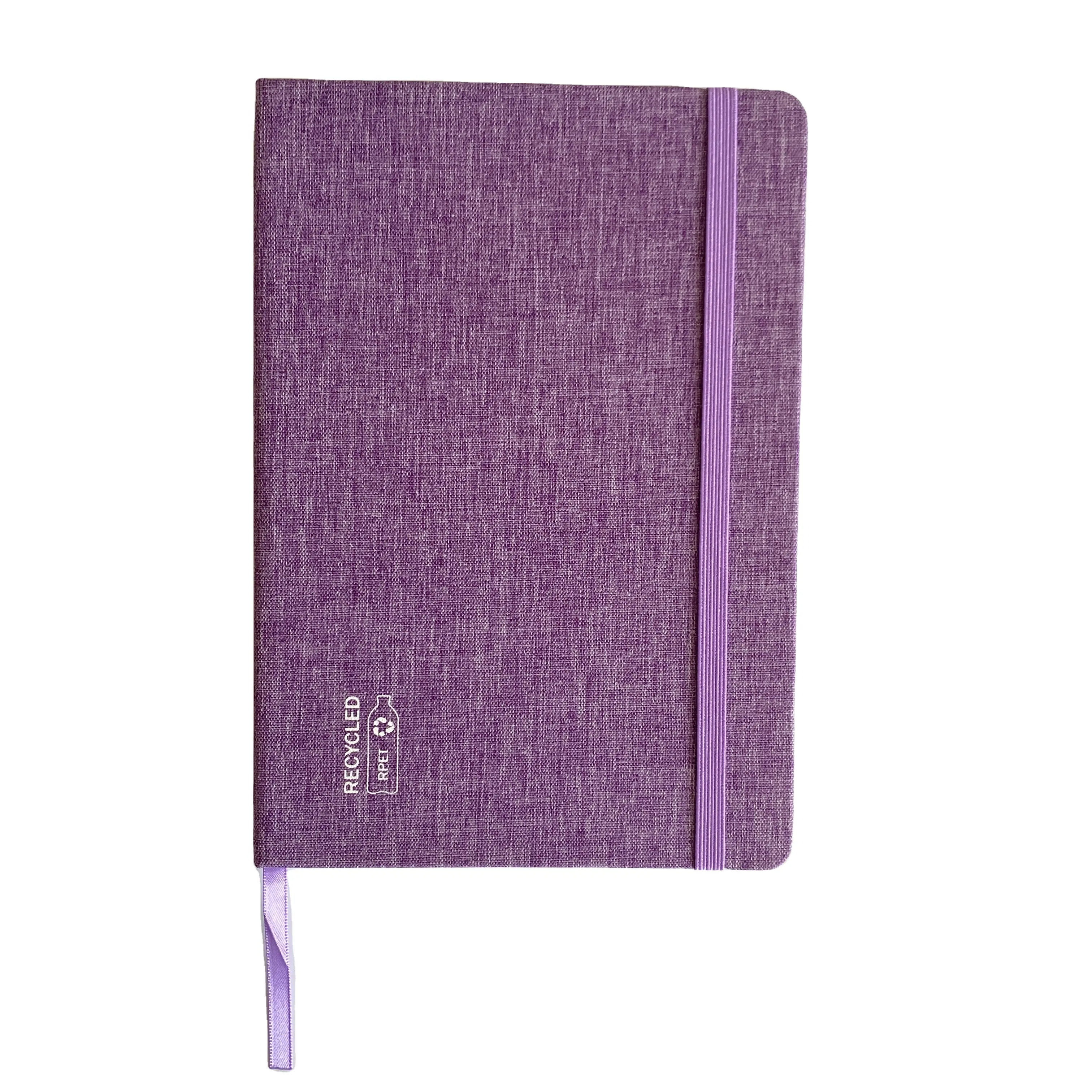 A5 Groothandel Op Maat Paars Rpet Hardcover Notebook Met Elastische Band