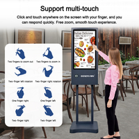 Terminal de commande automatique double système 32 pouces avec lecteur de code QR, capteur de lumière, écran intelligent à luminosité variable et écran partagé pour salle à manger d'hôtel