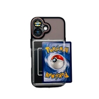 Nouvel étui en TPU+PC avec porte-cartes à motif de dessin animé et finition estampée à chaud pour cartes de sport et de collection