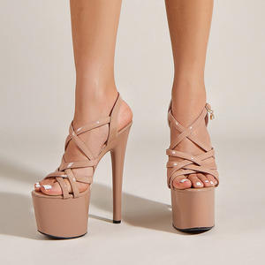 Zapatos de Plataforma de Tacón Alto de 17 cm, Estilo <span class=keywords><strong>Pasarela</strong></span> Estadounidense, Sandalias Abiertas con Punta Abierta y Talón Descubierto, para Verano, Pole Dance - Product Image 3