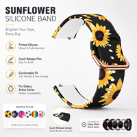 Correa de Reloj de Silicona Impresa de 20mm 22mm con Liberación Rápida, Correa Deportiva para Samsung Galaxy Watch Active2 4 5 6 7 y Huawei GT Series