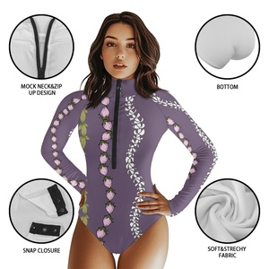 Traje de baño con cremallera Upf50 + diseño personalizado Puakenikeni flor Rosa <span class=keywords><strong>Aloha</strong></span> estampado Hawaiano <span class=keywords><strong>surf</strong></span> una pieza traje de baño con cremallera para mujer - Product Image 5