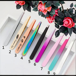 Pinzas para Cejas Inclinadas de Acero Inoxidable de 1.2 mm, Color Negro y Oro Rosa, Herramienta de Cuidado Personal, Precio de Fábrica - Product Image 2