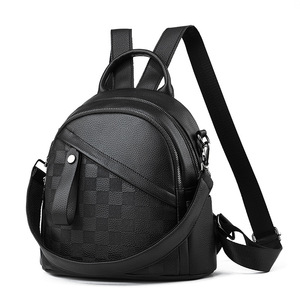 Women's Large-Capacity Fashion Leather <b>Backpack</b> <b>College</b> Style Waterproof PU with Zipper Closure Anti-Theft Feature for Travel - Product Image 1