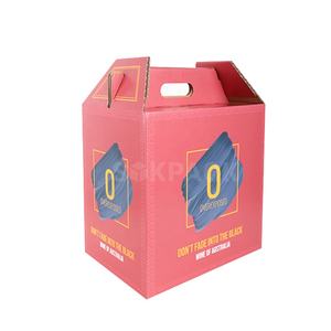 Kotak Kemasan Anggur Kardus Inovatif Khusus dengan Stamping Emas & Pegangan, Karton Kemasan Anggur Merah - Product Image 5