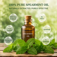 Huile Essentielle de Menthe Verte 100% Pure, Naturelle et Biologique de Qualité Cosmétique pour Soins de la Peau, Huiles Capillaires pour la Croissance et le Soin du Visage (Marque Blanche)