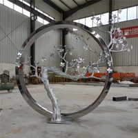 RUNJIN RJ-228 Sculpture de cheval abstraite moderne en acier inoxydable, forgée à la main, polie, surface miroir 8K, motif vague de ruban galopant